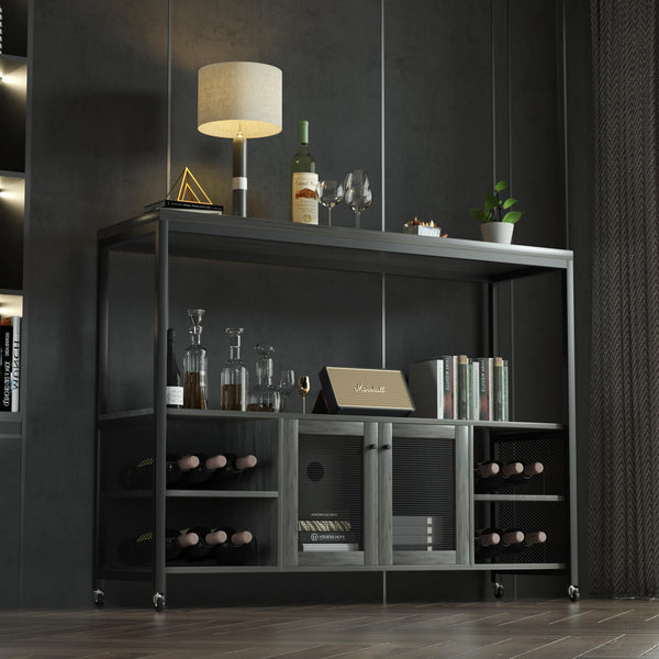 Wine Bar Cabinet Guru/Industrial Portability Farmhouse Bar Cabinet