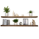 Floating Shelves 60 inch Long 8 "deep Set of 2, Heavy Duty Wood Wall Mounted Shelves