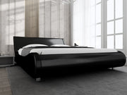 Upholstered King Size Platform Bed Frame Modern Low Profile Sleigh Bed