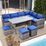 7 Piece Patio Furniture Set Wicker Conversation Set Outdoor