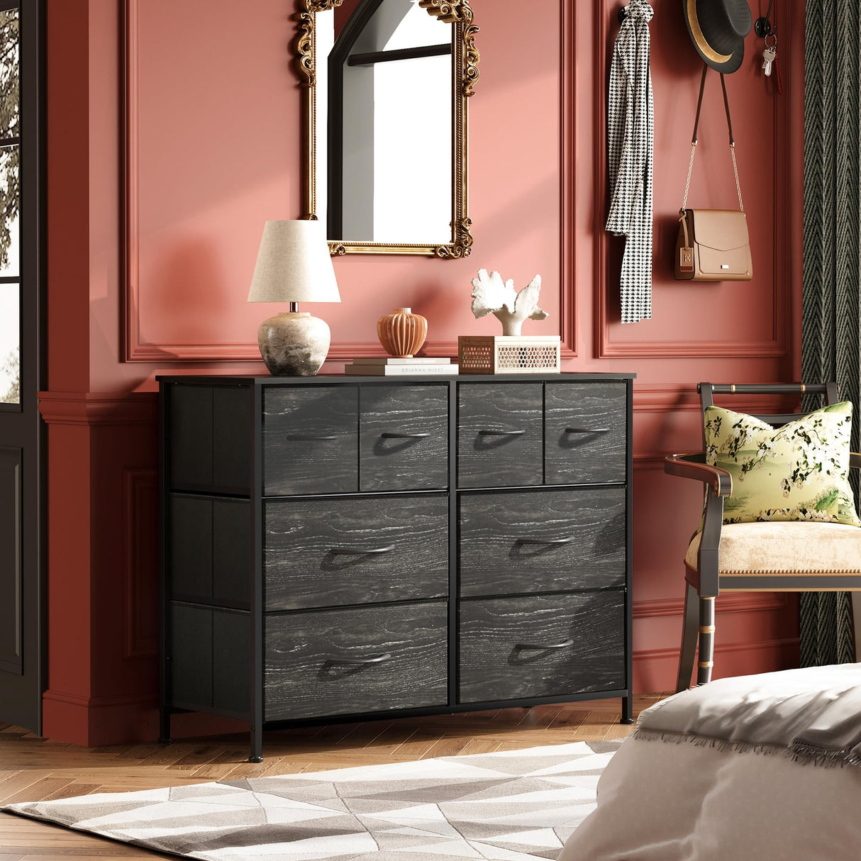 Dresser for Bedroom with 8 Drawers, Wide Fabric Dresser for Storage and Organization