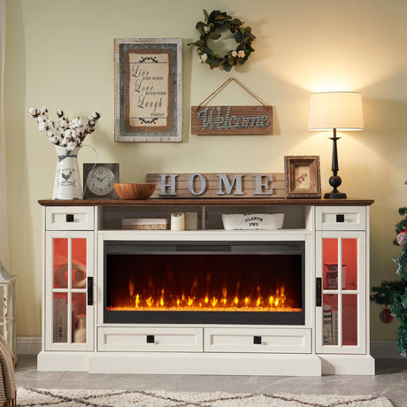 Farmhouse Entertainment Center with 42 Fireplace