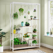 Tribesigns 5-Tier White & Beige Ladder Plant Stand