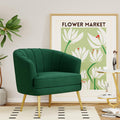 Velvet Accent Chairs for Living Room Bedroom Office Leisure Upholstered Single Sofa Chair