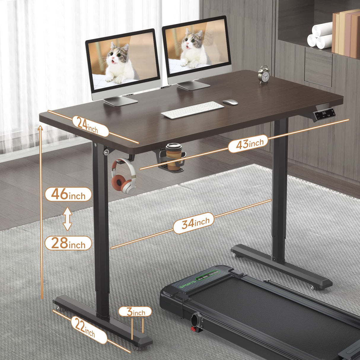 Electric Standing Desk Height Adjustable Compute