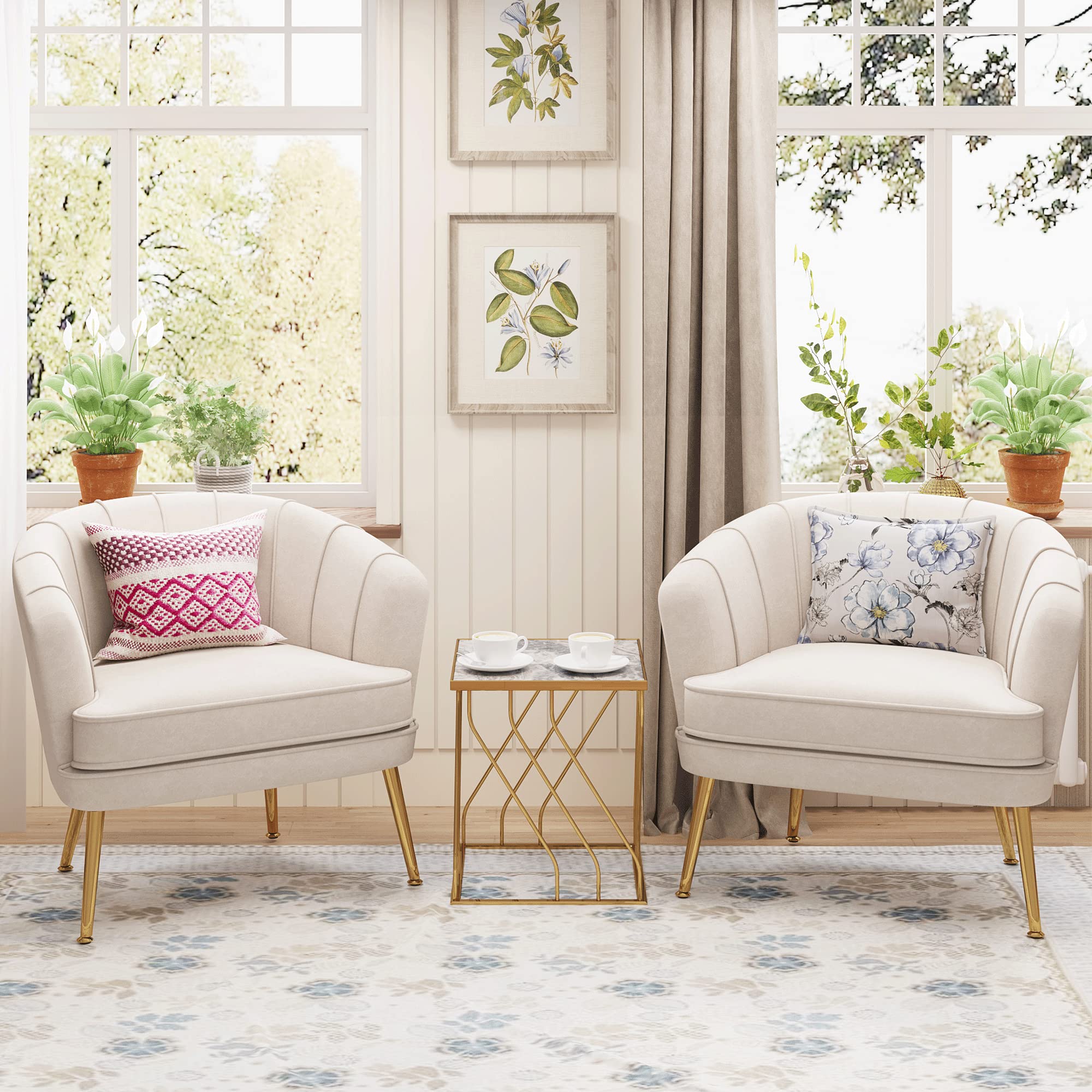 Velvet Accent Chair, Upholstered Modern Single Sofa Side Chair