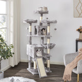 64.5inches Cat Tree Multi-Level Cat Tower for Indoor Cats with Scratching Posts, Board