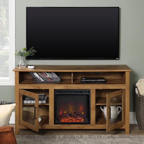 Highboy Fireplace TV Stand for TVs up to 65 Inches