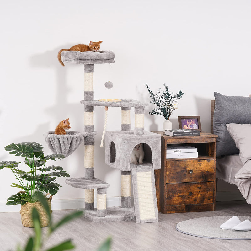 Cat Tree Cat Tower for Indoor Cats Multi-Level Cat Furniture Condo with Feeding Bowl