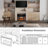 Edward Electric Fireplace Insert with Weathered Concrete Interior