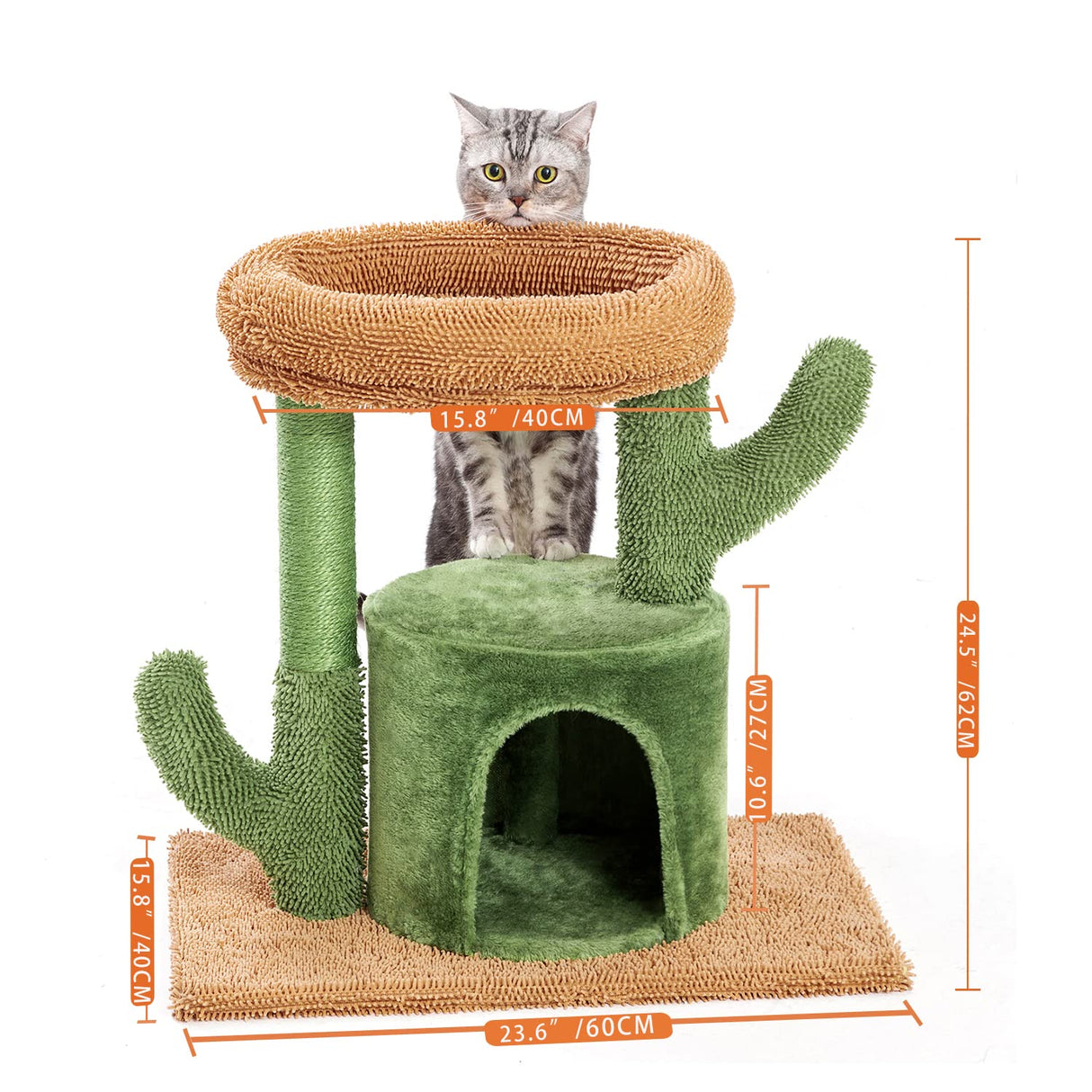 Cat Tree for Indoor Cats, 24.5inchs