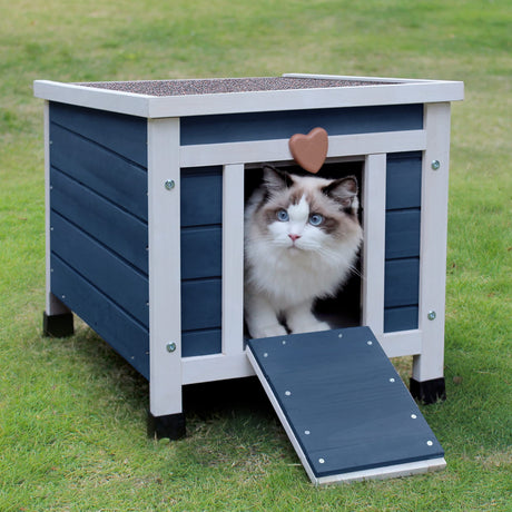 Cat House for Outdoor Cats, Feral Cat House Outdoor Weatherproof Shelter