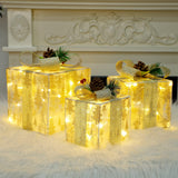 Set of 3 Christmas Lighted Gift Boxes