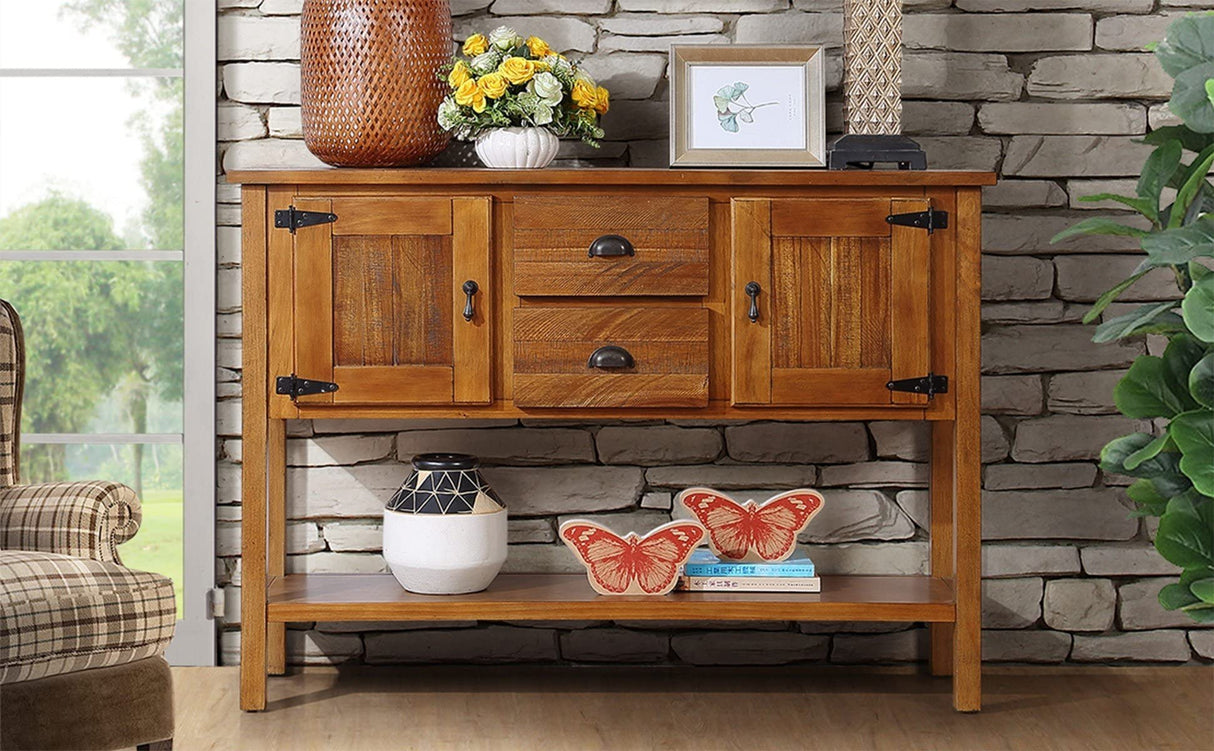 48" Solid Wood Sideboard Console Table, Retro Style Storage Dining Buffet