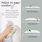 Eden Bed Pillow Queen Size for Sleeping on Back, and Side Sleeper