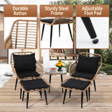 Outdoor Wicker Chairs and Table Bistro Conversation Furniture Set