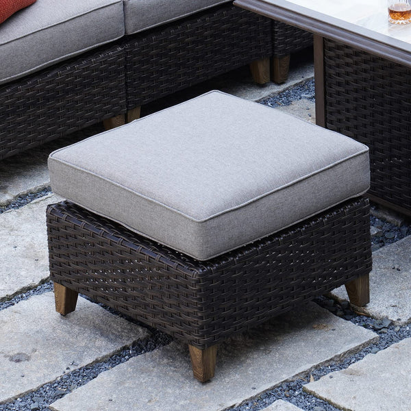 Ottoman Footstool Rest with Premium Fabric Soft Removable Cushion