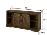 Farmhouse TV Stand for 65+ Inch TV, Entertainment Center Sliding Barn Door