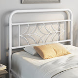 Twin Bed Frames Metal Platform Bed with Sparkling Star-Inspired Design Headboard