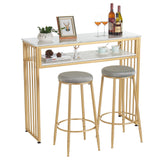 Gold Bar Table, High Top Pub Tables for Kitchen, Modern Dinning Table