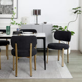 Black Dining Chairs Set of 2, Upholstered Modern Dining Room Chairs