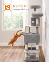 Large Cat Tower with 13 Scratching Posts 2 Perches