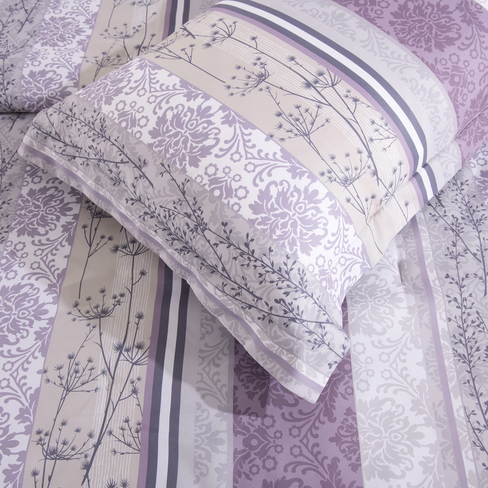 Soft Brushed Microfiber Comforter Set, 7 Pieces Queen, with Light Weight Soft Poly Fill
