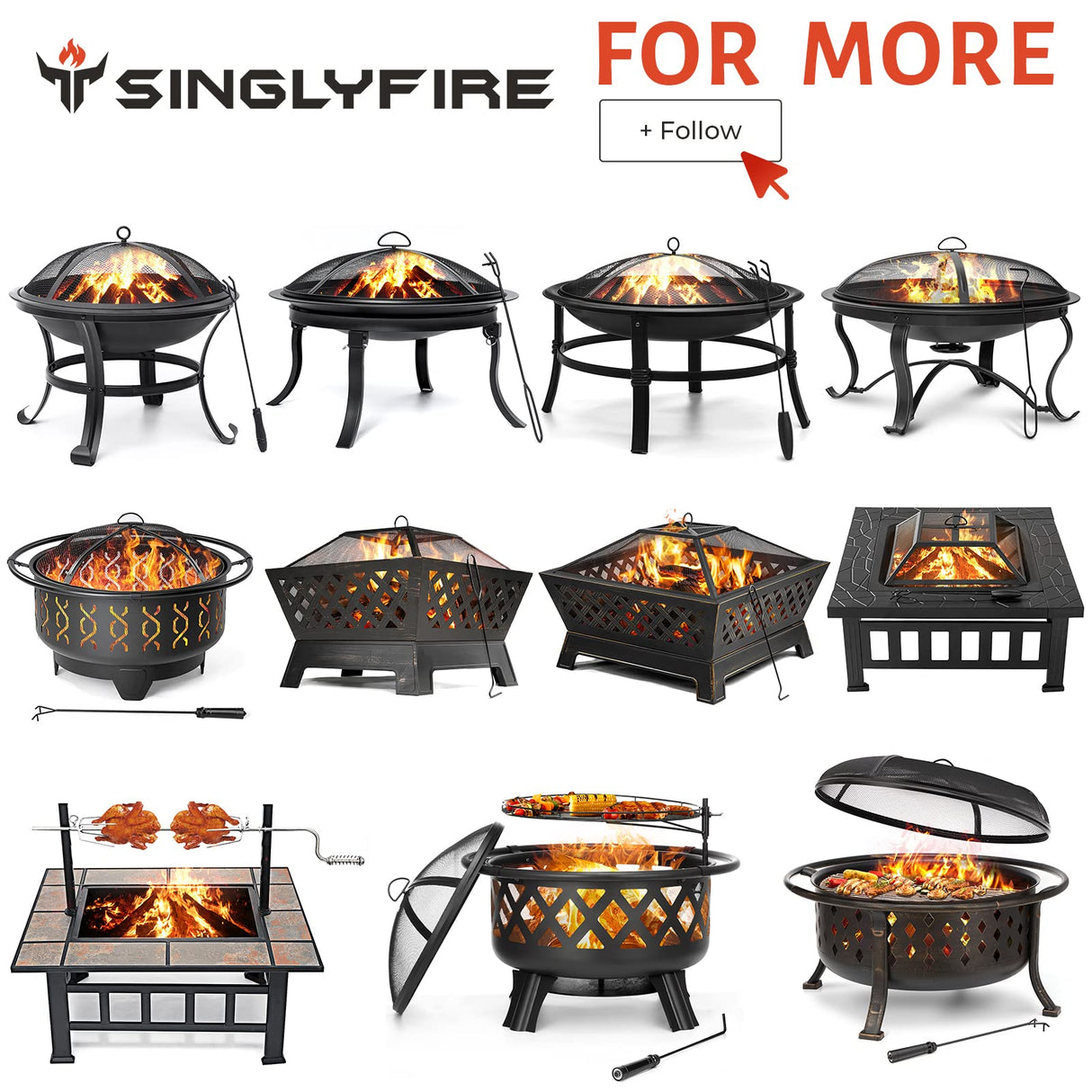 29 inch Fire Pits for Outside Firepit Burning Bonfire Pit Steel Firepit Bowl