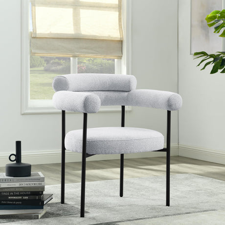 Dining Side Chair, Modern Upholstered Loop Yarns Side Chair