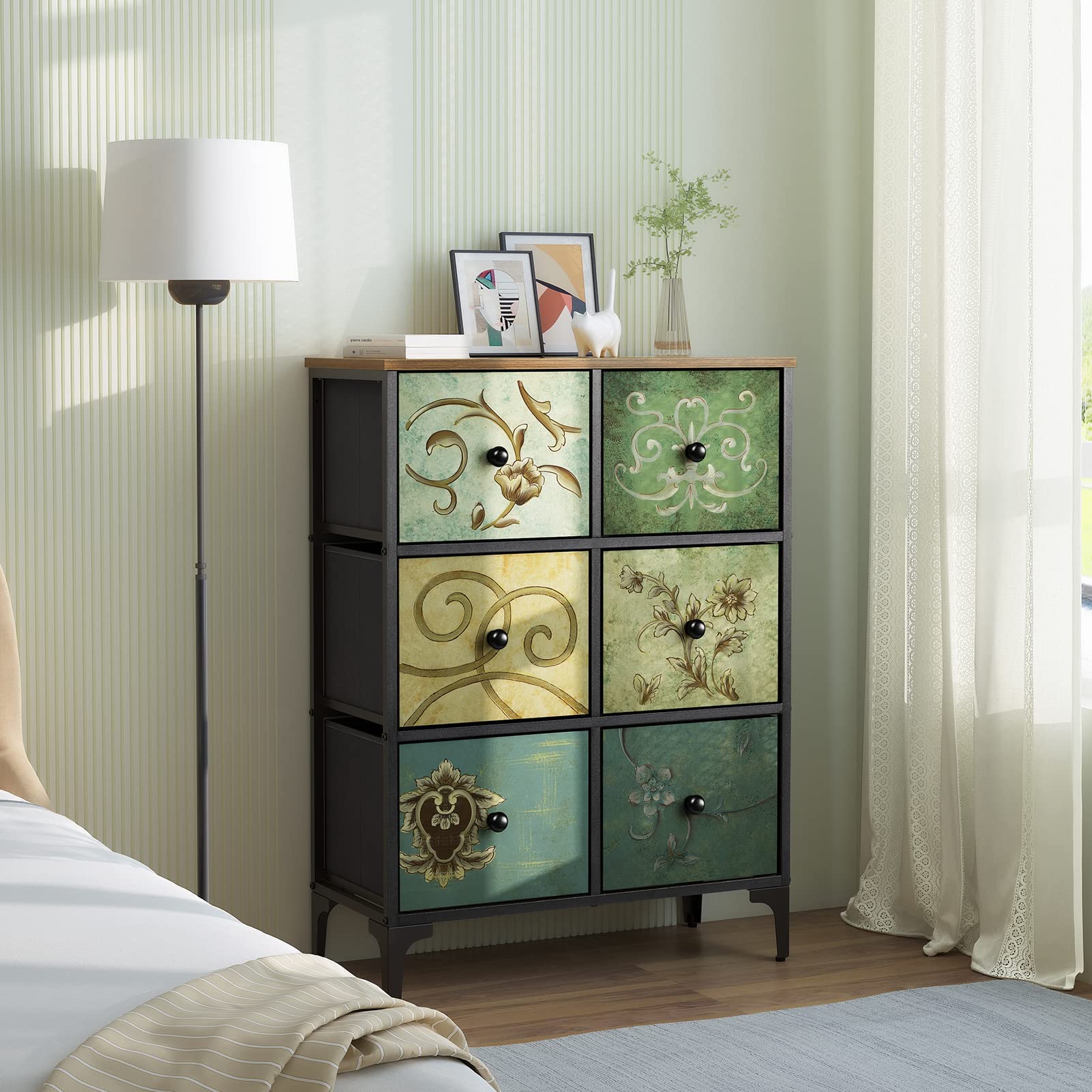 Vintage 6-Drawer Dresser | Tall Storage Chest for Bedroom & Living Room