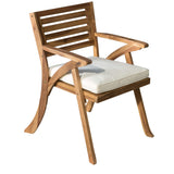 Hermosa Outdoor Acacia Wood Arm Chairs, 2-Pcs Set