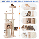 64in Large Cat Tree Cat Tower for Indoor Cats