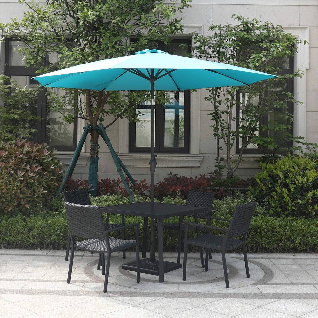 C-Hopetree Outdoor Dining Chair for Outside Patio Table, Metal Frame