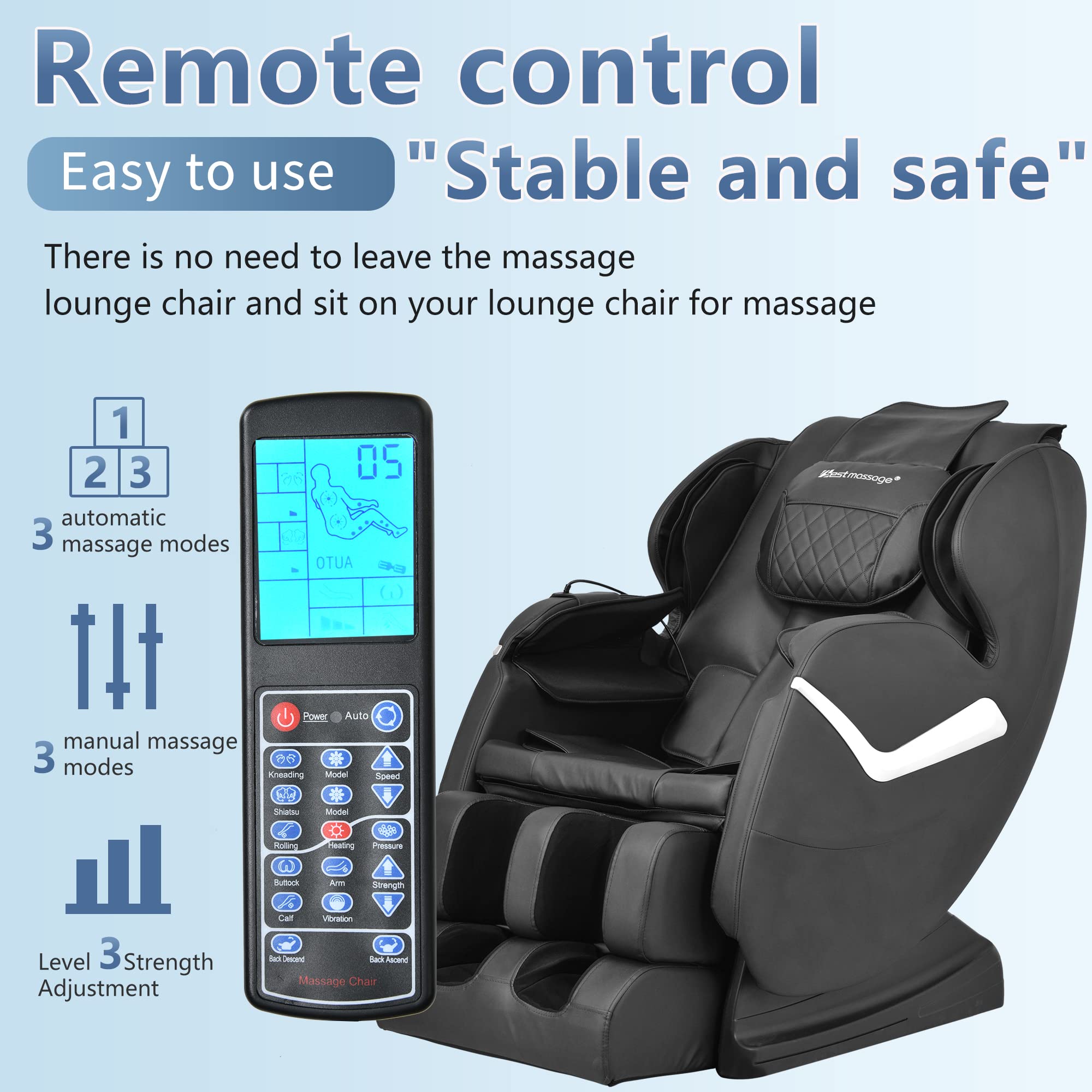 AeroLounge Zero Gravity Massage Chair – Heat Therapy & Remote Control Recliner