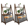 Small Ladder Shelf, 3-Tier Ladder with 3 Baskets, Wood Free Standing Display Stand