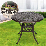 35" Outdoor Dining Table, Patio Cast Aluminum Table, Bistro Round Table