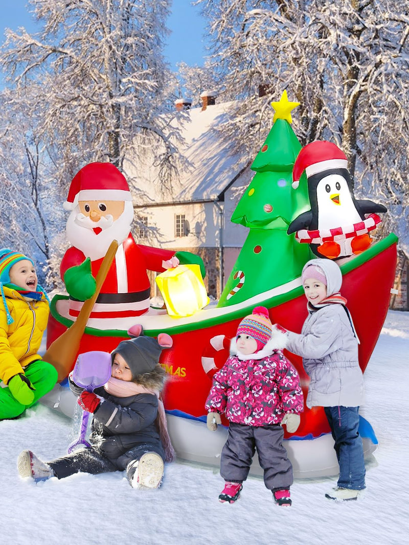 8 Ft Christmas Inflatables Outdoor Decorations  Santa Claus Outdoor Inflatable