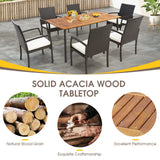 Patio Acacia Wood Dining Table for 6 Persons