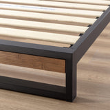 Suzanne 37 Inch Bamboo and Metal Platform Bed Frame=