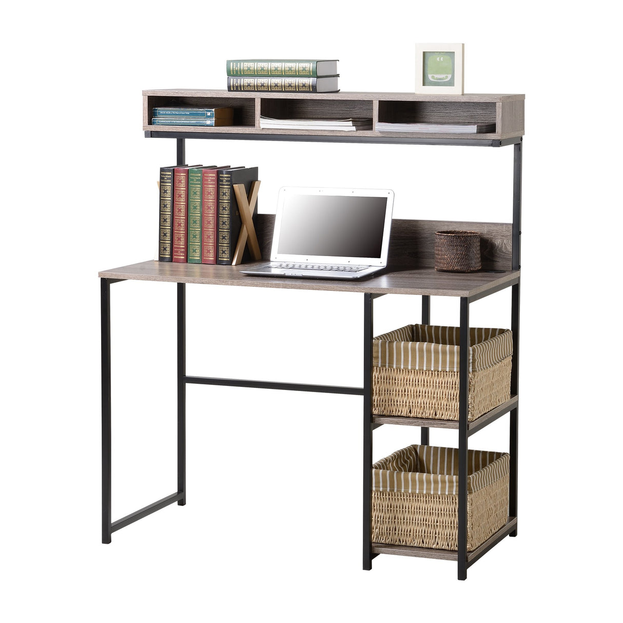 Daylicrew Urban Industrial 42" Home Office Desk & Hutch