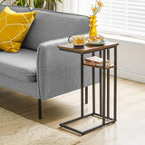 C Shaped End Table,Side Table for Sofa and Bed,Set of 1/2