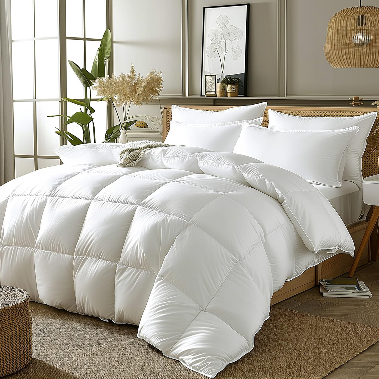 Down Comforter Queen Size, Fluffy Duvet Insert