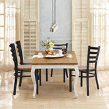 Black Metal Dining Chairs Fully Assembled with Solid Wood Seat