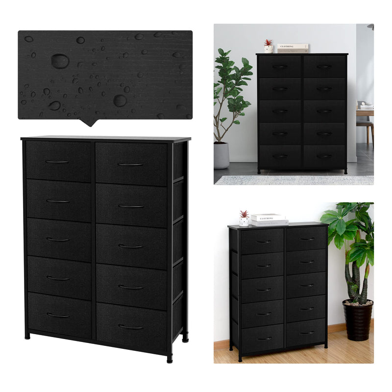 10, Wide Fabric Storage and Organization, Bedroom Dresser, Chest of Drawers