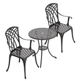 Patio Bistro Sets 3 Piece Cast Aluminum Bistro Table and Chairs Set