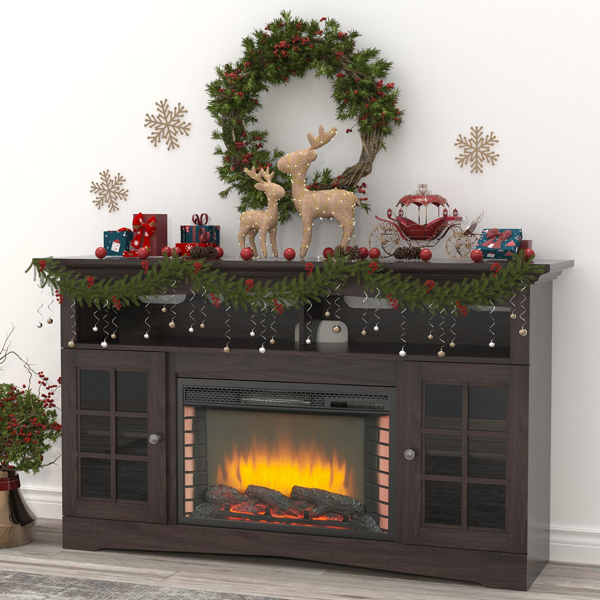 TV  Entertainment Center with 28" Fireplace