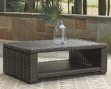 Grasson Lane Outdoor Wicker Cocktail Table with Aluminum Frame