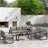 Aluminum Patio Furniture Set, 5 Piece Outdoor Conversation Set with Coffee Table