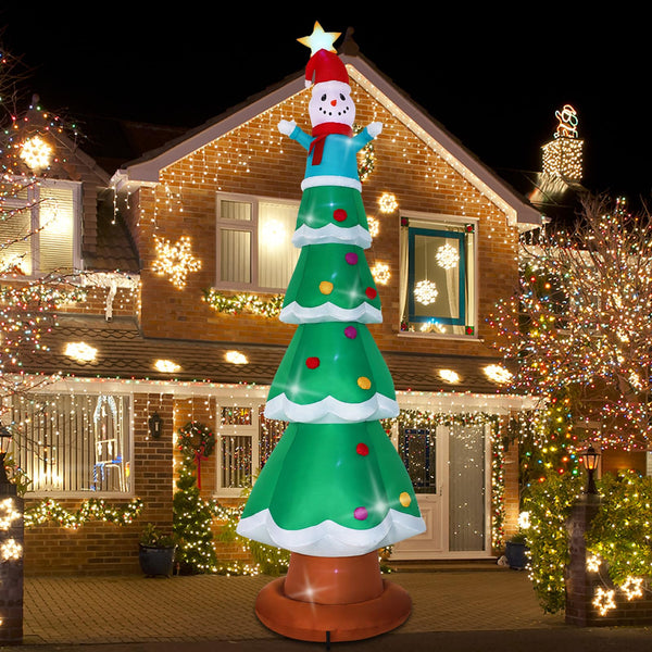13ft Christmas Inflatable Outdoor Decoration Standing Christmas Tree Snowman Inflatable