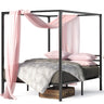 Patricia Black Metal Canopy Platform Bed Frame, Mattress Foundation